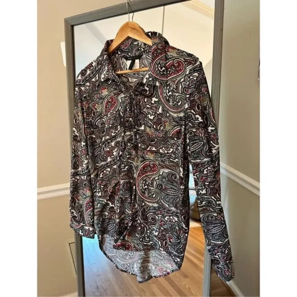 BCBG Maxazria Floral Long Sleeve Blouse